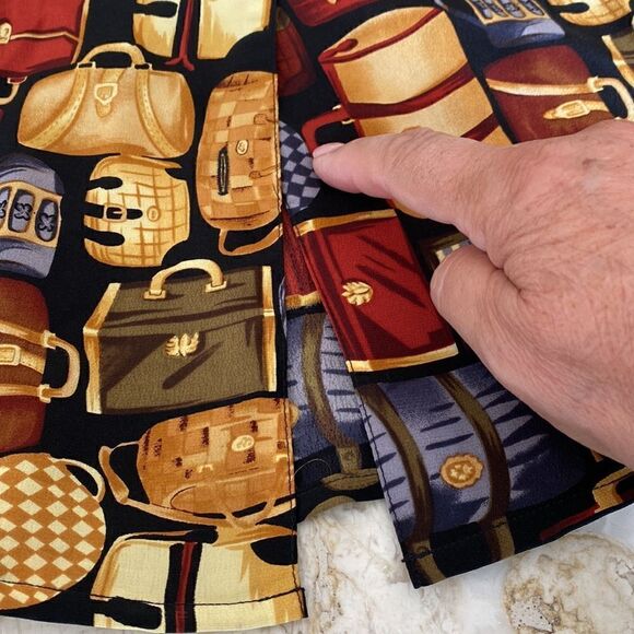 100% Silk J. McLaughlin Vintage Printed Button Down Shirt - Picture 16 of 16